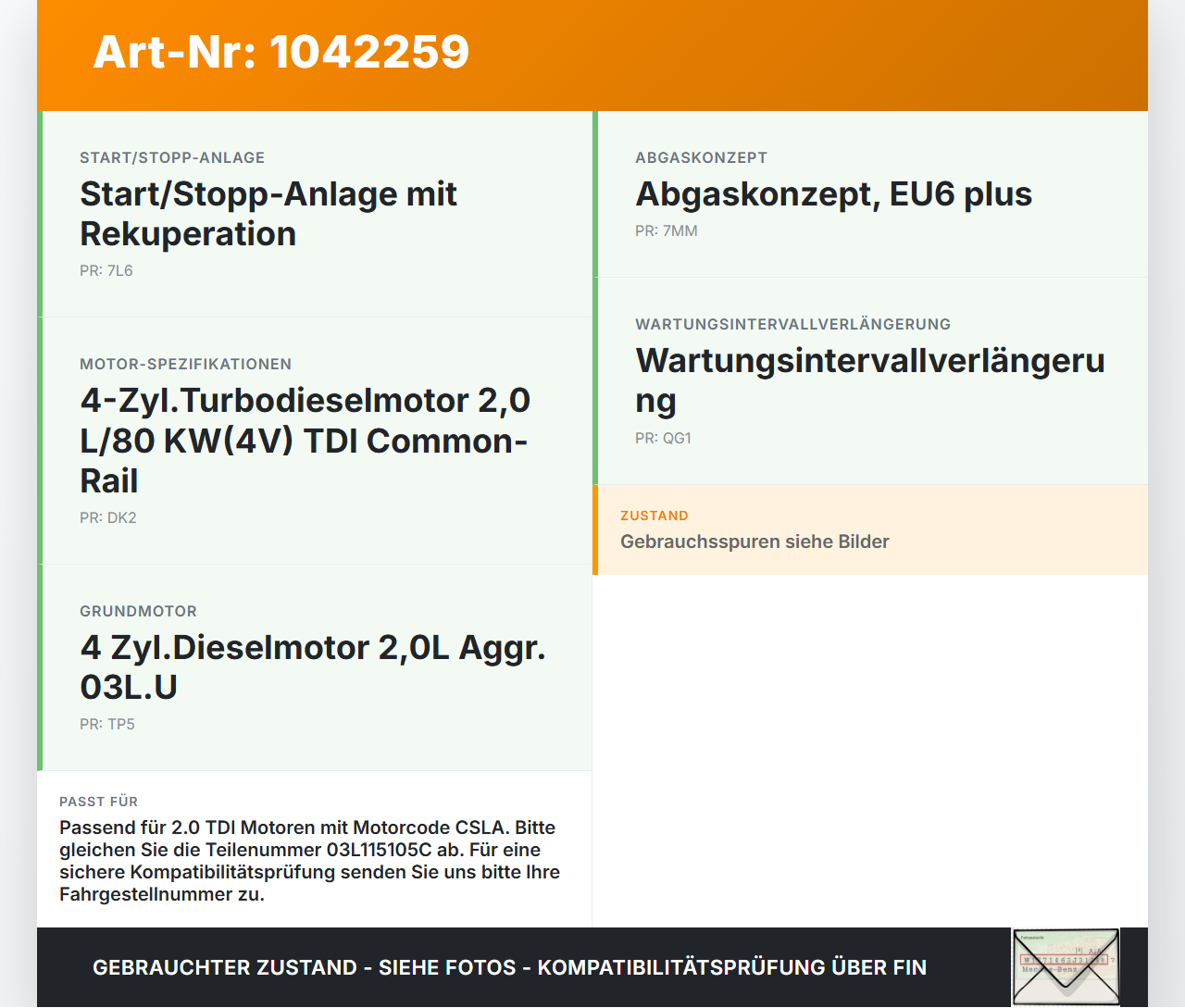 VW Crafter 2E 35 11-16 TDI 2,0 80KW CSLA Ölpumpe VW Crafter 2E 35 11-16 07.10.2016 03L115105B 03L115105C 03L115263... Vorschau 3