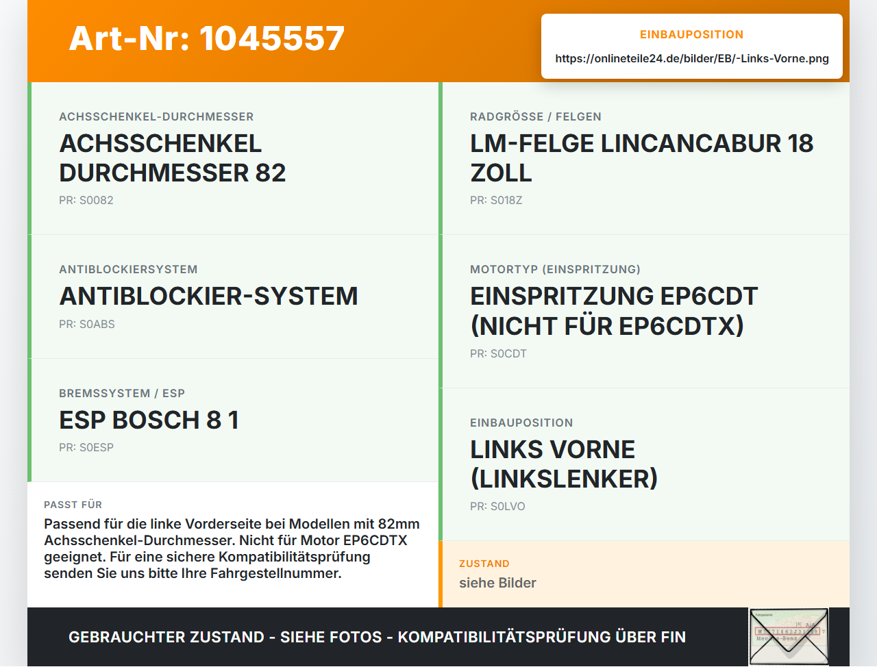 Peugeot 308 I CC 11-15 THP 1,6 115KW Achsschenkel Radnabe mit ABS Links Vorne Peugeot 308 I CC 11-15 20.04.2012... Vorschau 3