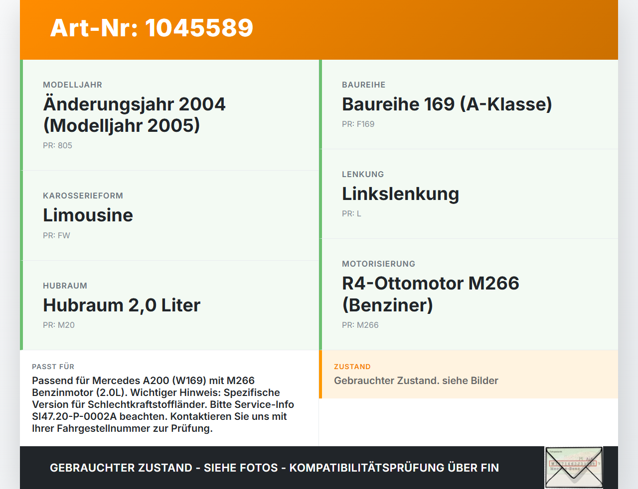 Mercedes A200 W169 04-08 2,1 85KW Kraftstoffpumpe Kraftstoff Förderpumpe Tankgeber Mercedes A200 W169 04-08... Vorschau 3