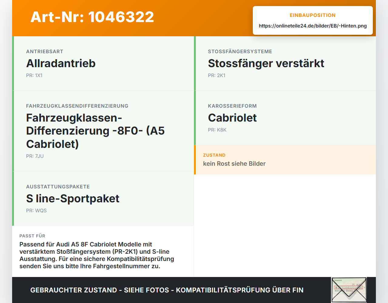 Audi A5 8F Cabrio 09-12 Stoßstangenträger Stoßfängerträger Querträger Träger Hinten Audi A5 8F Cabrio 09-12... Vorschau 3