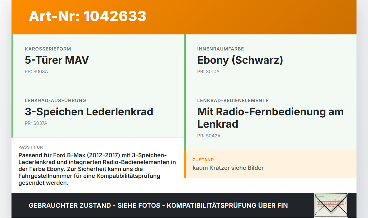 Ford B-Max JK 12-17 Blende Innen Auflage Applikation Zierleiste für Lenkrad Ford B-Max JK 12-17 03.04.2014... Vorschau 3