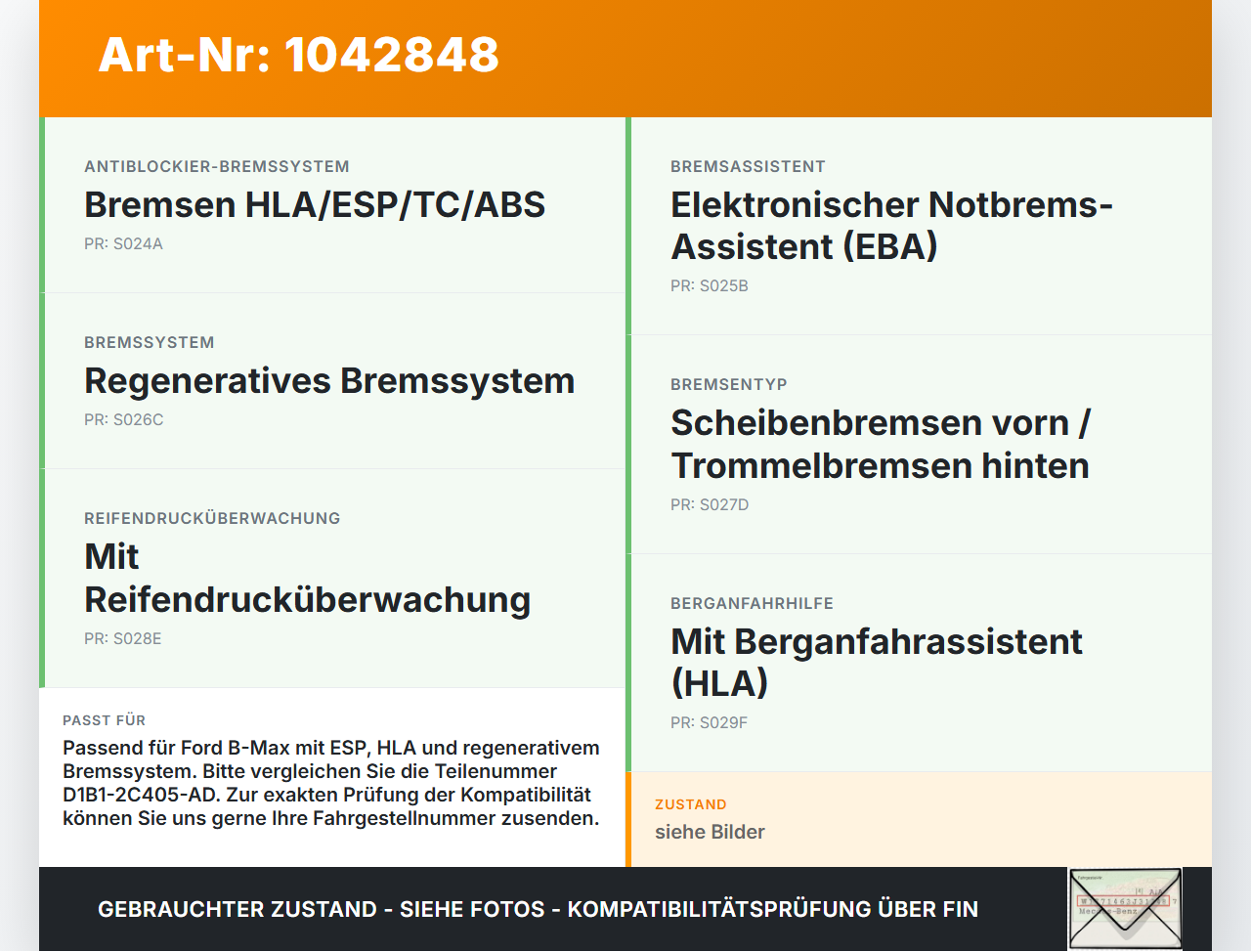 Ford B-Max JK 12-17 ABS Steuergerät Aggregat Hydraulikblock Ford B-Max JK 12-17 03.04.2014 D1B1-2C405-AD... Vorschau 3