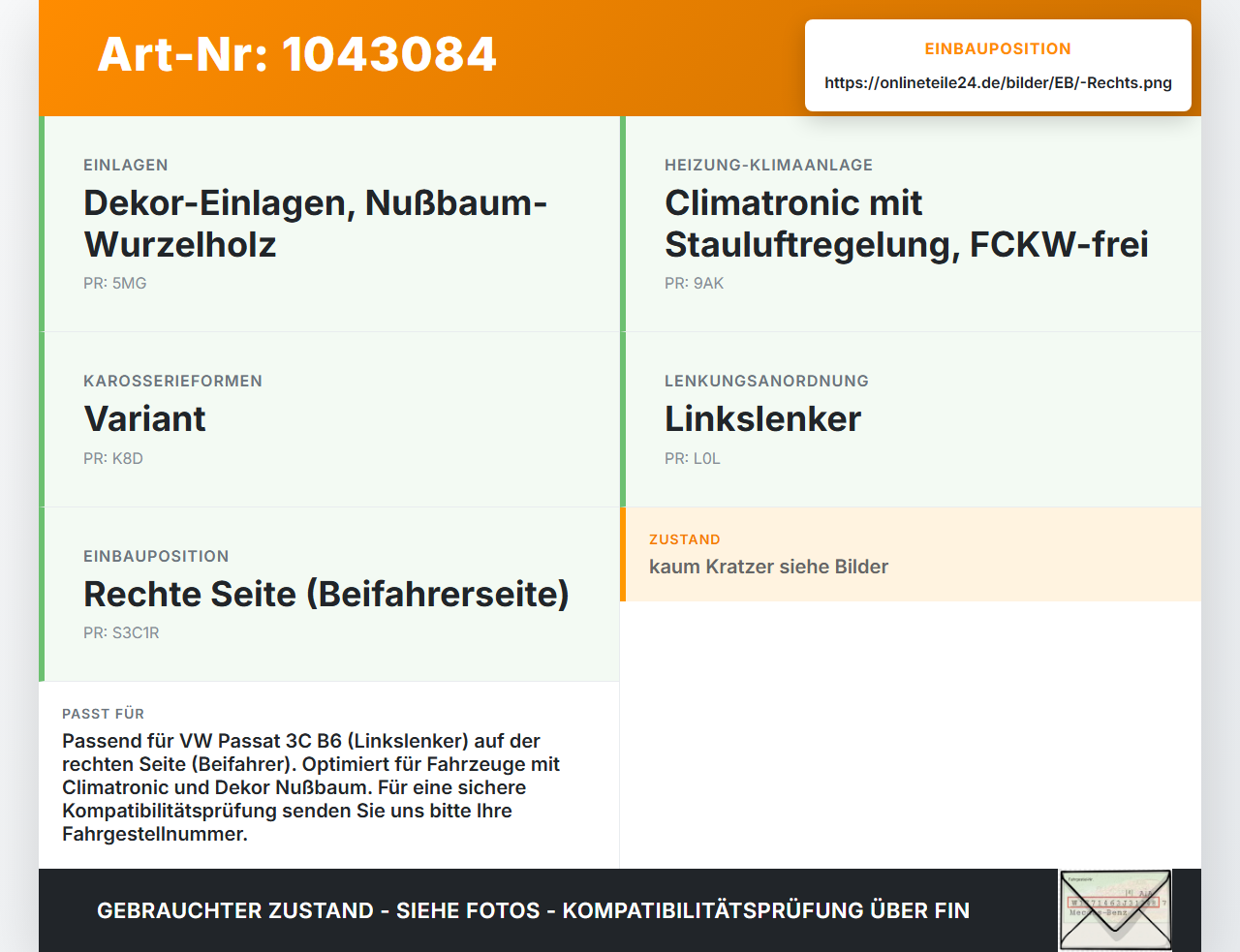 VW Passat 3C B6 05-10 Luftdusche Luftdüse Rechts VW Passat 3C B6 05-10 07.12.2006 3C1819702F 3C1819702E gebraucht Vorschau 3