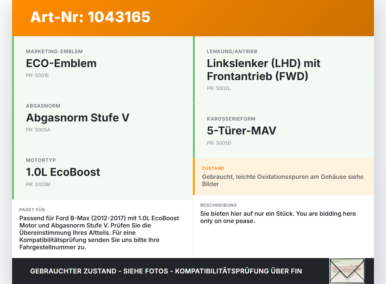 Ford B-Max JK 12-17 1,0 92KW Magnetventil Druckwandler Umschaltventil Ford B-Max JK 12-17 03.04.2014 CM5G-9F490-AA... Vorschau 3