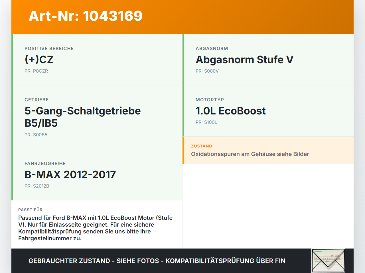 Ford B-Max JK 12-17 1,0 92KW C10FD0X Magnetventil für Nockenwellenverstellung Verstellung für Nockenwelle Einlass... Vorschau 3