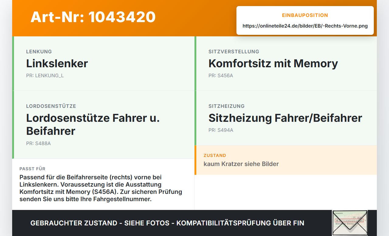 BMW E65 7er 01-05 Sitzverstellung Schalter Memory Rechts Vorne BMW E65 7er 01-05 11.09.2003 6918383 61316918383... Vorschau 3