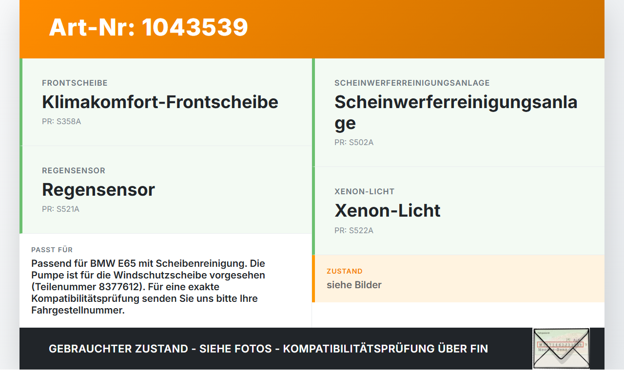 BMW E65 7er 01-05 Waschwasserpumpe Waschpumpe Scheibenreinigung BMW E65 7er 01-05 11.09.2003 8362154 67128362154... Vorschau 3