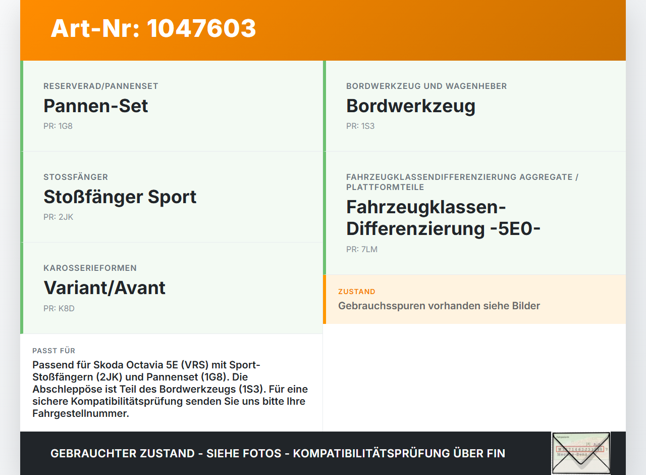 Skoda Octavia VRS III 5E 12-16 Abschleppöse Abschlepphaken Skoda Octavia VRS III 5E 12-16 18.12.2014 8K0805615 gebraucht Vorschau 3