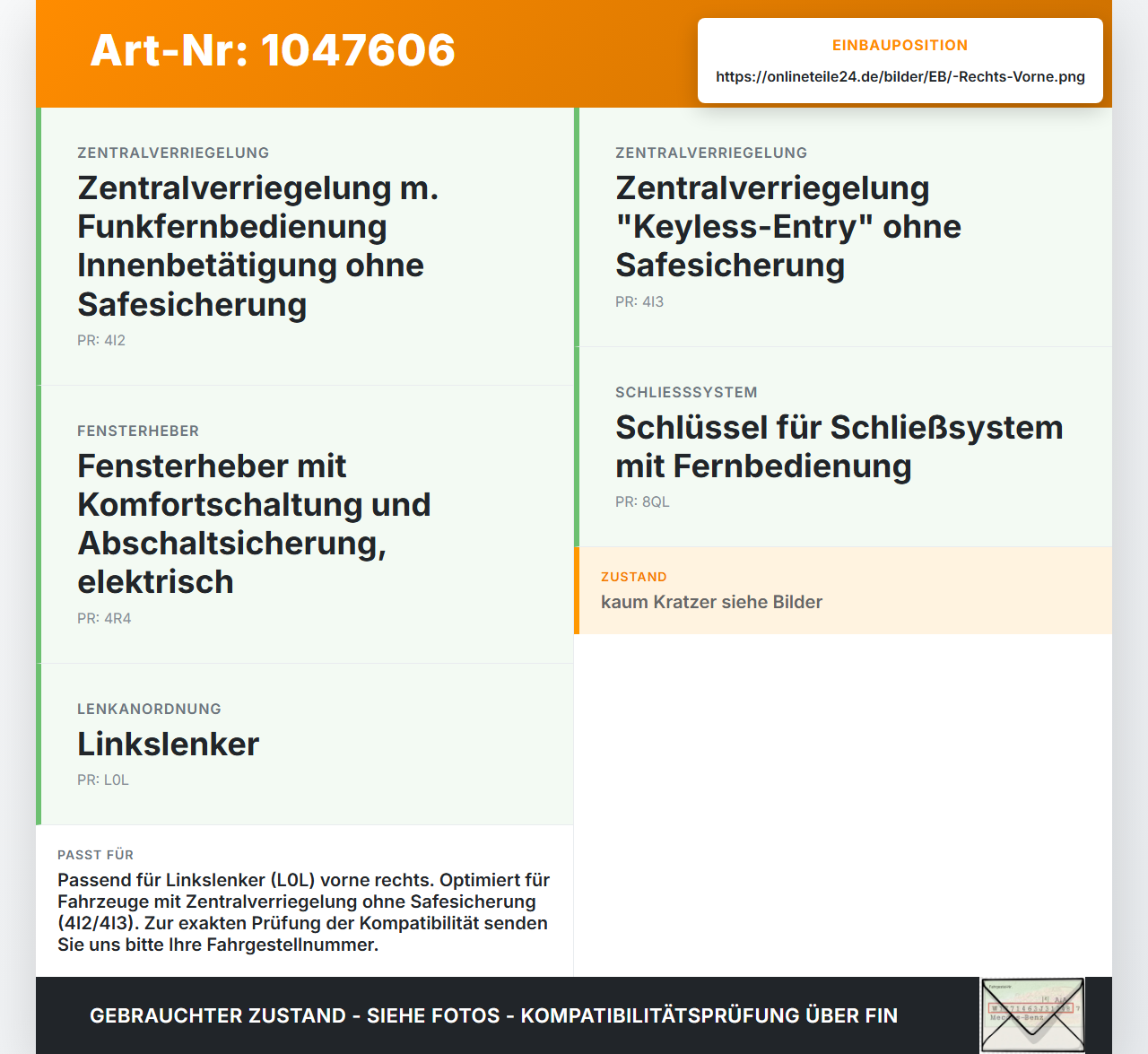 Skoda Octavia VRS III 5E 12-16 Kombi Türschloss m. ZV Stellmotor Rechts Vorne Skoda Octavia VRS III 5E 12-16... Vorschau 3