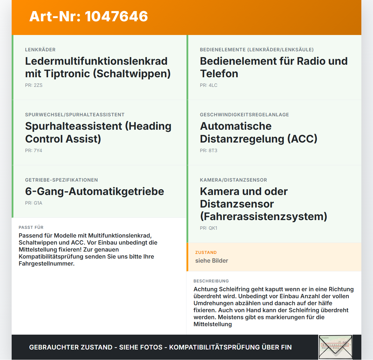 Skoda Octavia VRS III 5E 12-16 Airbag Schleifring Wickelfeder Skoda Octavia VRS III 5E 12-16 18.12.2014 5Q0953549C... Vorschau 3