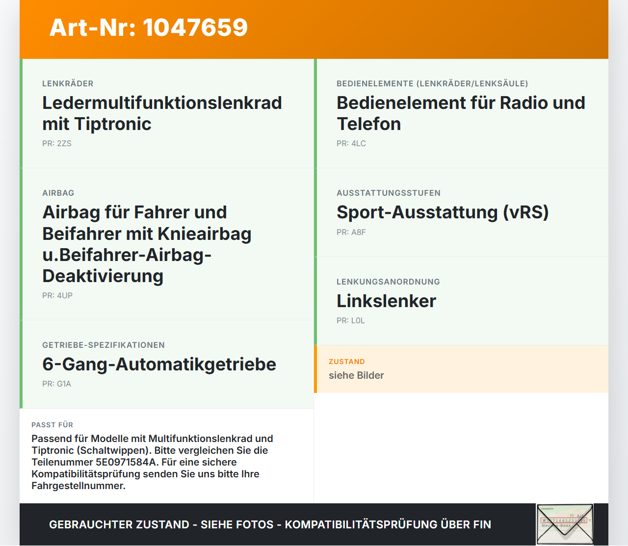 Skoda Octavia VRS III 5E 12-16 Kabelbaum für Airbag Skoda Octavia VRS III 5E 12-16 18.12.2014 5E0971584A gebraucht Vorschau 3