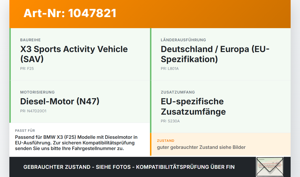BMW X3 F25 10-14 Tankdeckel Verschluss Diesel BMW X3 F25 10-14 20.03.2012 7468994 16117468994 1222392-04 gebraucht Vorschau 3