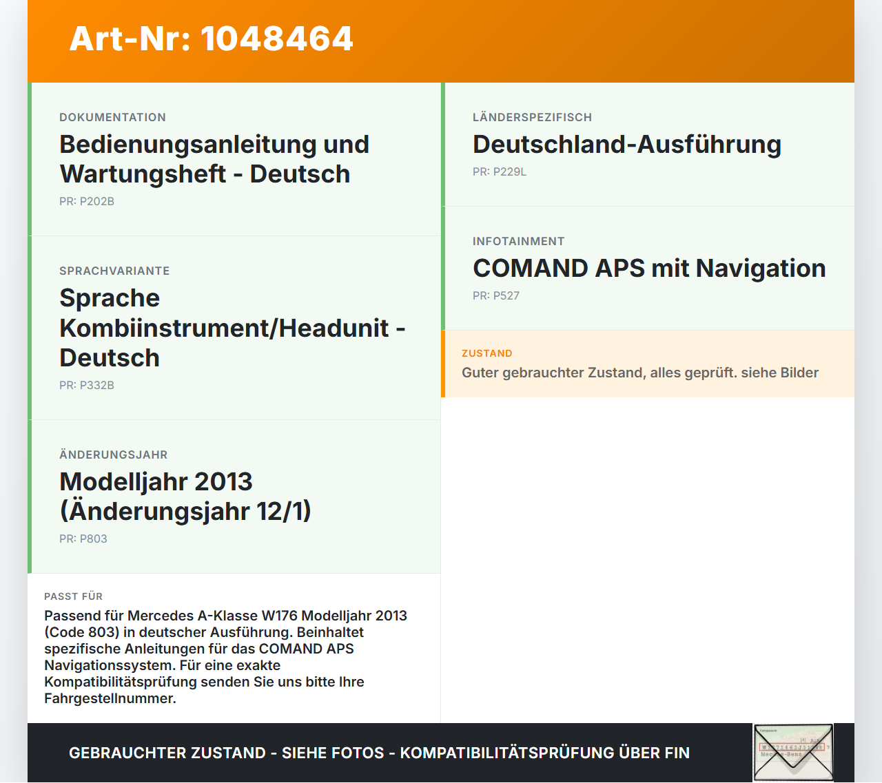 Mercedes W176 A200 12-15 Serviceheft Betriebsanleitung Anleitung Bordmappe Mercedes W176 A200 12-15 05.11.2012... Vorschau 3
