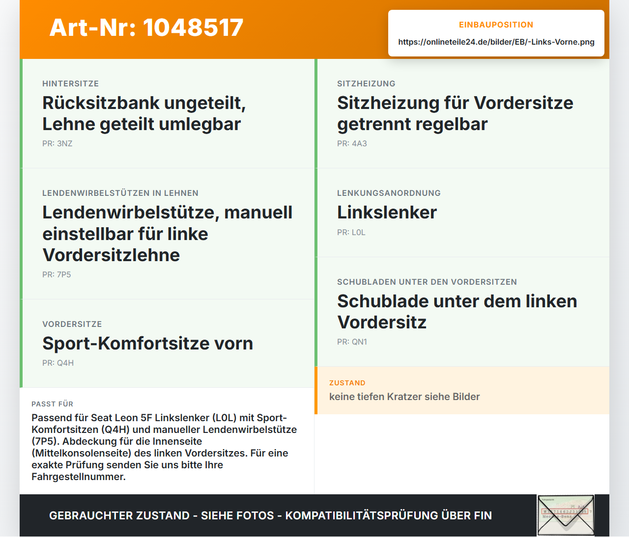 Seat Leon 5F 12-16 Lim Blende Innen seitliche Abdeckung Sitz Links Vorne Seat Leon 5F 12-16 17.12.2015 8T0881325... Vorschau 3