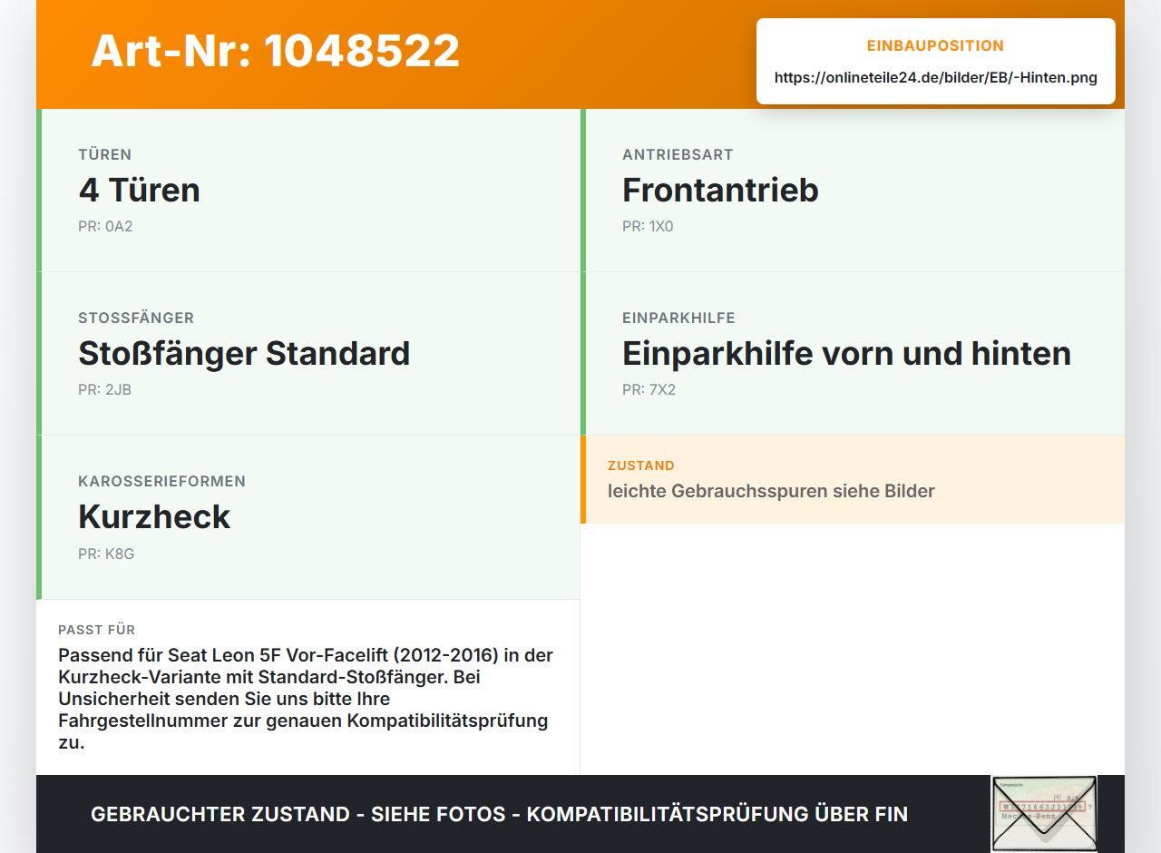 Seat Leon 5F 12-16 Stoßstangenträger Stoßfängerträger Träger Querträger Hinten Seat Leon 5F 12-16 17.12.2015... Vorschau 3