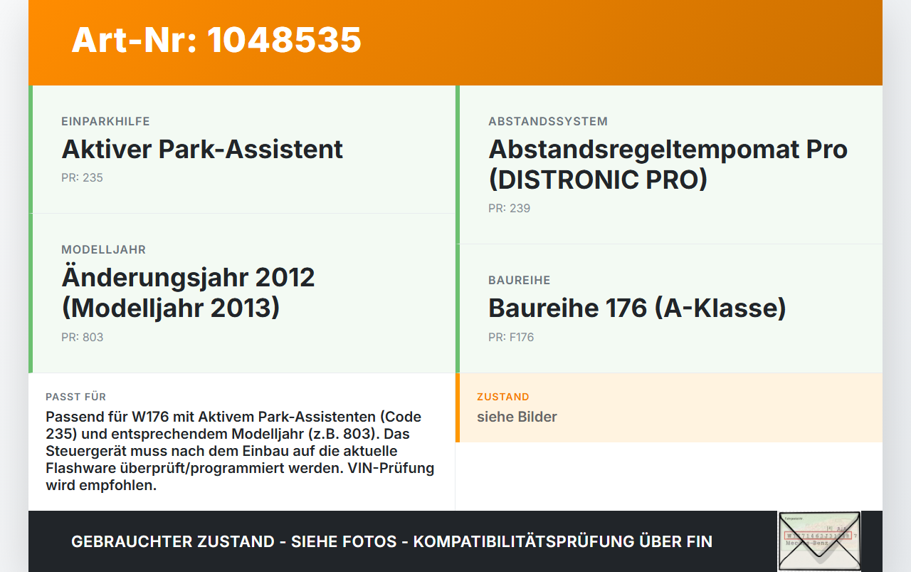 Mercedes W176 A200 12-15 Steuergerät ECU Modul PDC Einparkhilfe Mercedes W176 A200 12-15 05.11.2012 A2469005507... Vorschau 3
