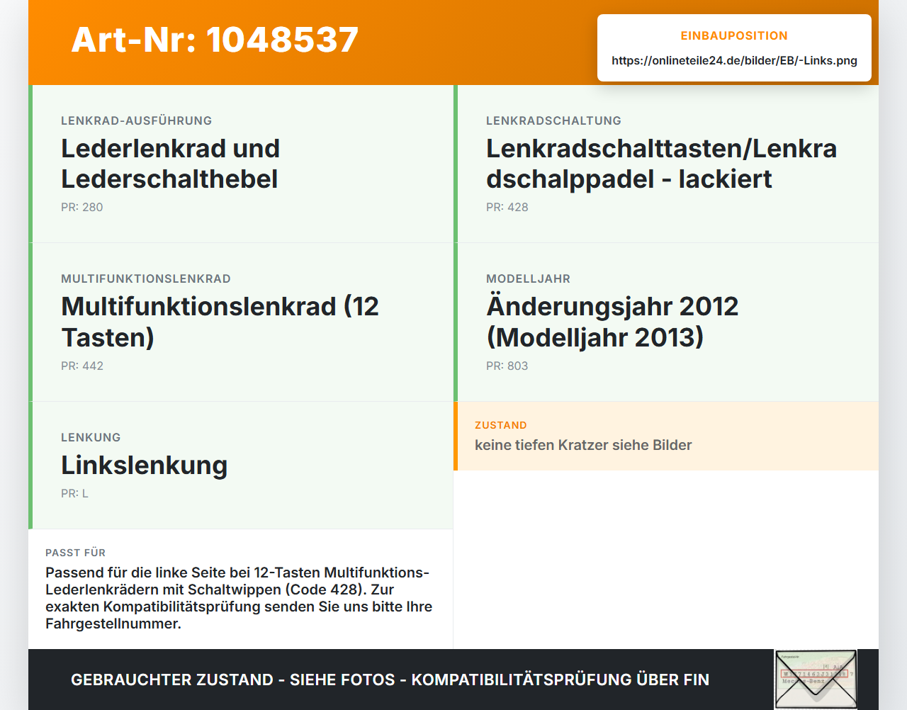 Mercedes W176 A200 12-15 Multifunktion Lenkradschalter Multifunktionstasten Lenkrad Schalter Links Mercedes W176... Vorschau 3