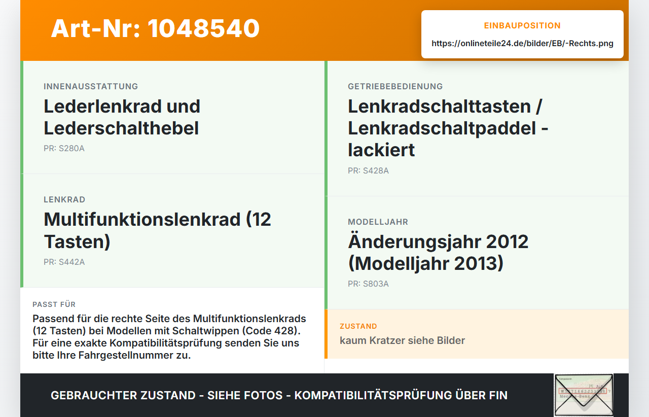 Mercedes W176 A200 12-15 Lenkradschalter Multifunktionstasten Lenkrad Schalter Rechts Mercedes W176 A200 12-15... Vorschau 3