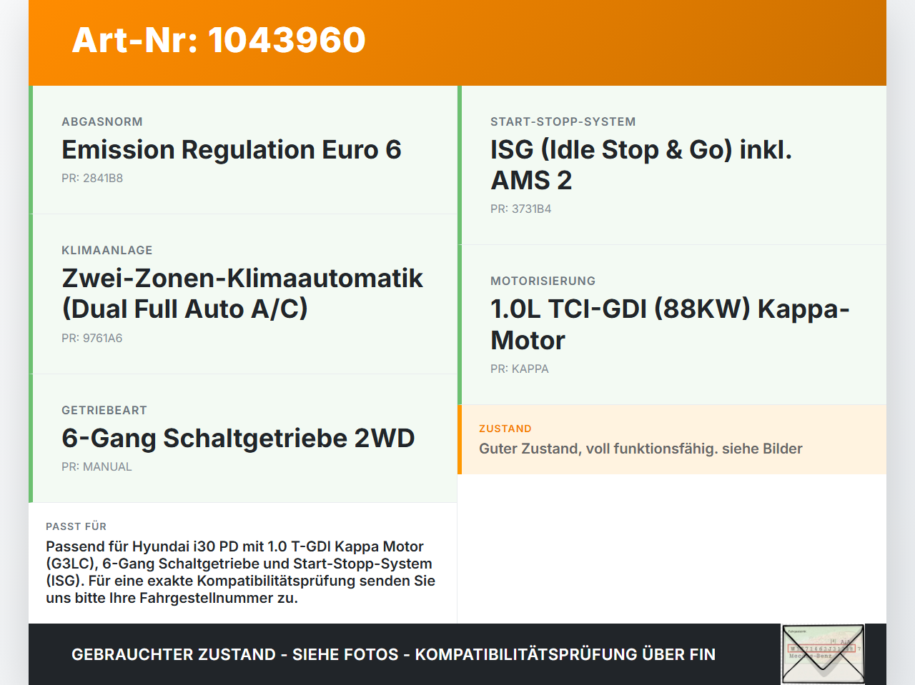 Hyundai I30 PD 20-25 1,0 88KW Kabelbaum Motorkabelbaum Leitungssatz für Motor Hyundai I30 PD 20-25 03.11.2017... Vorschau 3