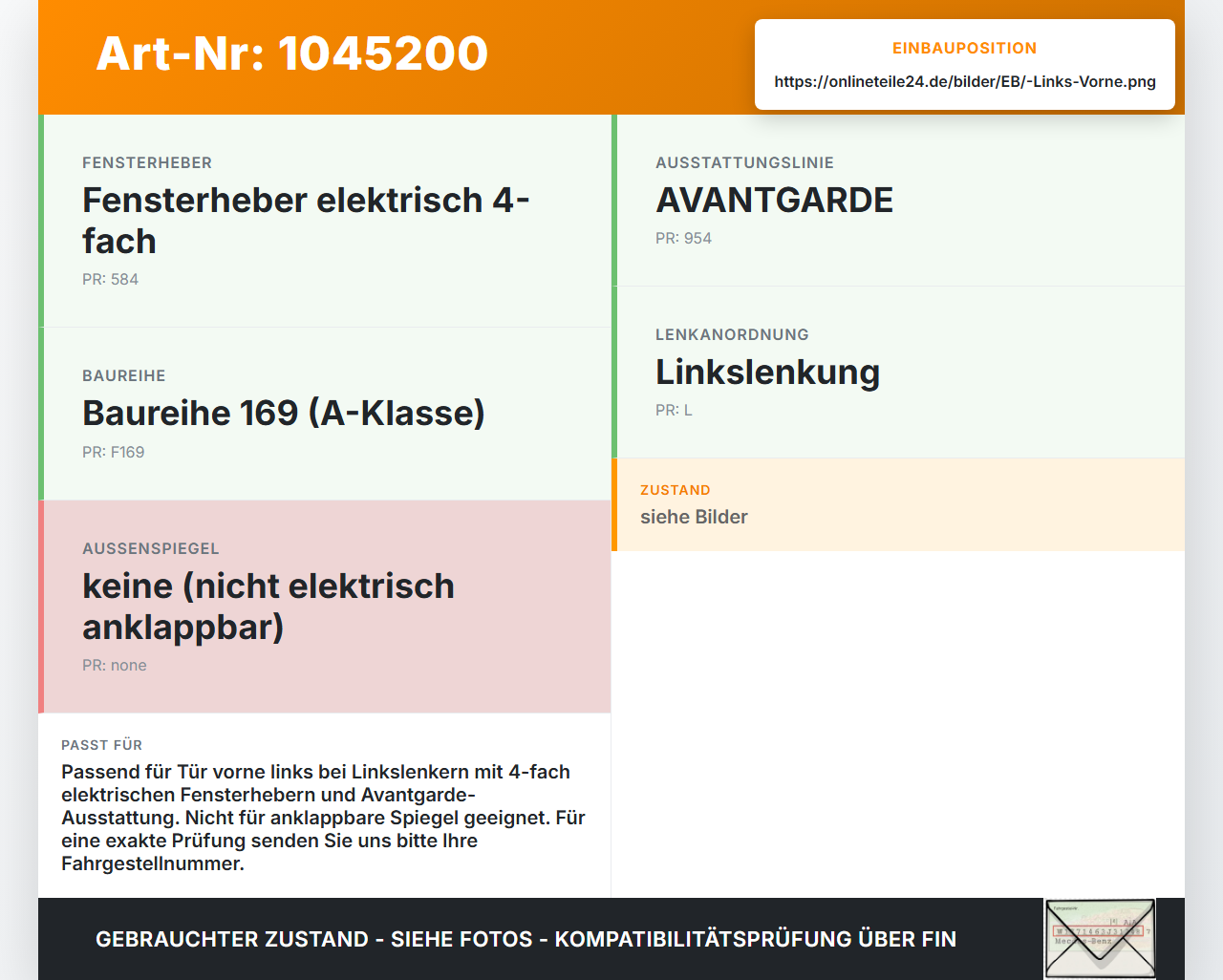 Mercedes A200 W169 04-08 Steuergerät ECU Modul Türsteuergerät Links Vorne Mercedes A200 W169 04-08 12.08.2005... Vorschau 3