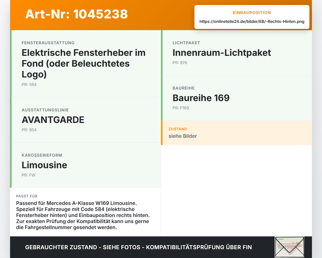 Mercedes A200 W169 04-08 Steuergerät SG Türsteuergerät Rechts Hinten Mercedes A200 W169 04-08 12.08.2005... Vorschau 3