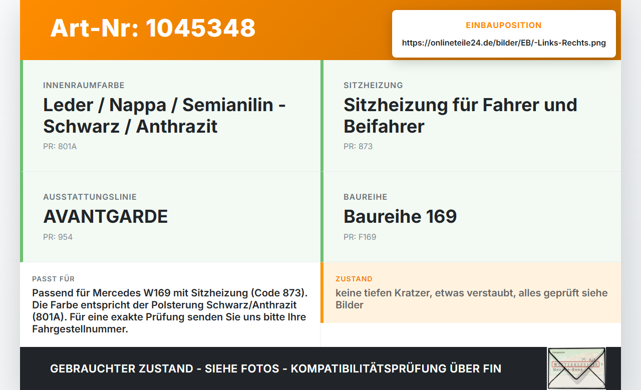 Mercedes A200 W169 04-08 Schalter Sitzheizung Links Rechts Mercedes A200 W169 04-08 12.08.2005 A1698204010... Vorschau 3