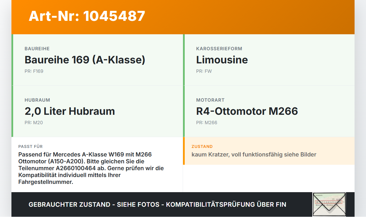 Mercedes A200 W169 04-08 2,1 85KW Öleinfüllstutzen Mercedes A200 W169 04-08 12.08.2005 A2660100464 4010773A gebraucht Vorschau 3