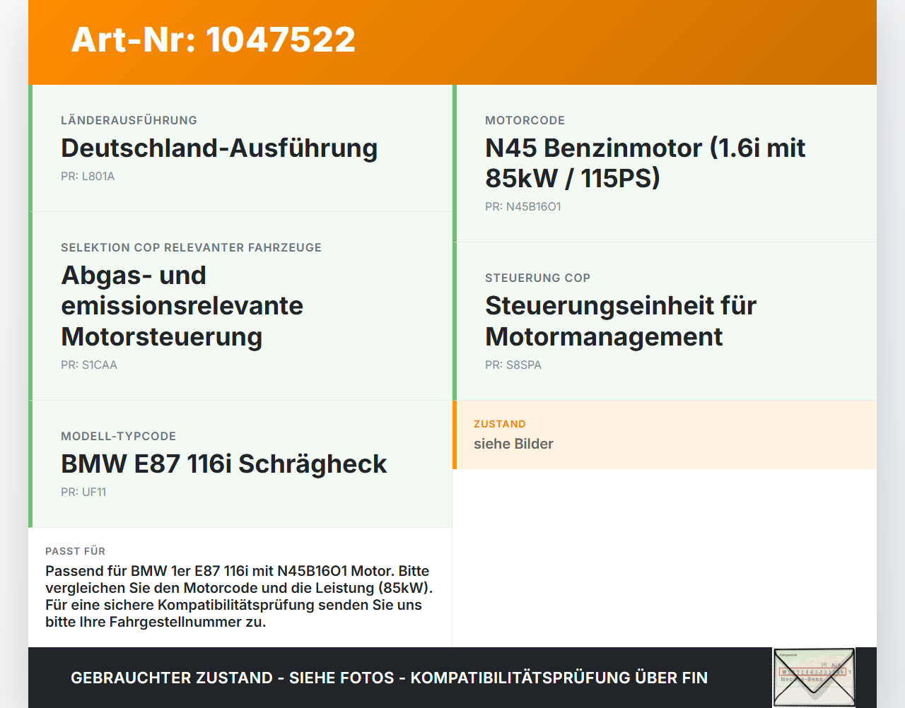 BMW E87 1er 116i 04-07 1,6i 85KW Einspritzleiste Düsenstock für Einspritzanlage BMW E87 1er 116i 04-07 28.09.2005... Vorschau 3
