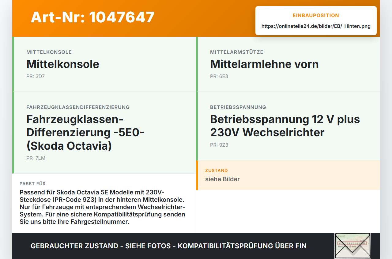 Skoda Octavia VRS III 5E 12-16 Steuergerät Spannungswandler Wechselrichter Hinten Mitte 230V aus 12V Skoda Octavia... Vorschau 3