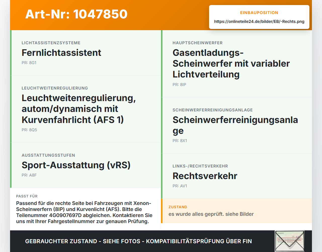 Skoda Octavia VRS III 5E 12-16 Xenon Vorschaltgerät Rechts Skoda Octavia VRS III 5E 12-16 18.12.2014 4G0907697D... Vorschau 3