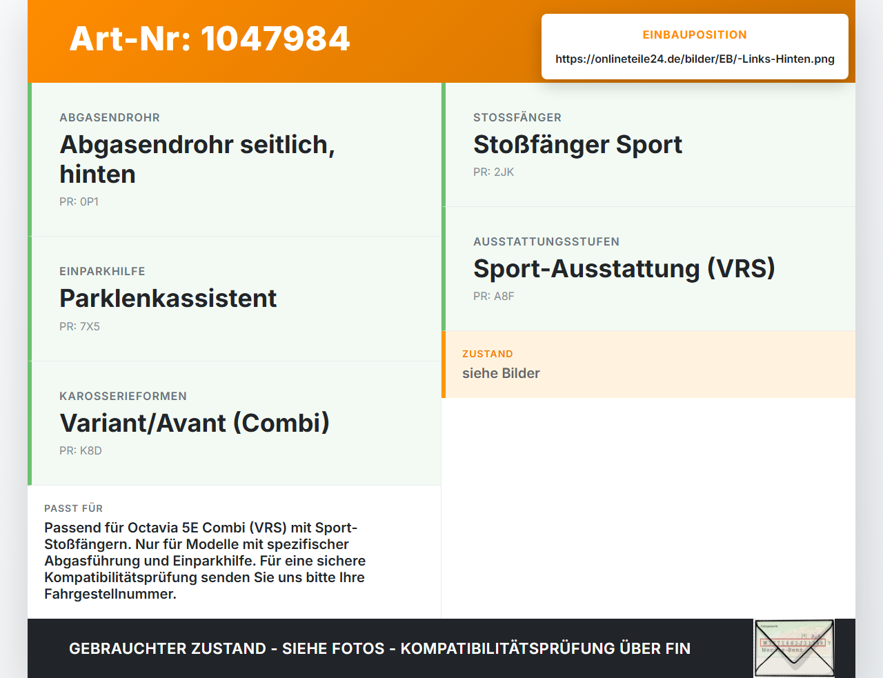 Skoda Octavia VRS III 5E 12-16 Kombi Halter Träger Aufnahme Führung für Stoßstange Links Hinten Mitte Skoda Octavia... Vorschau 3