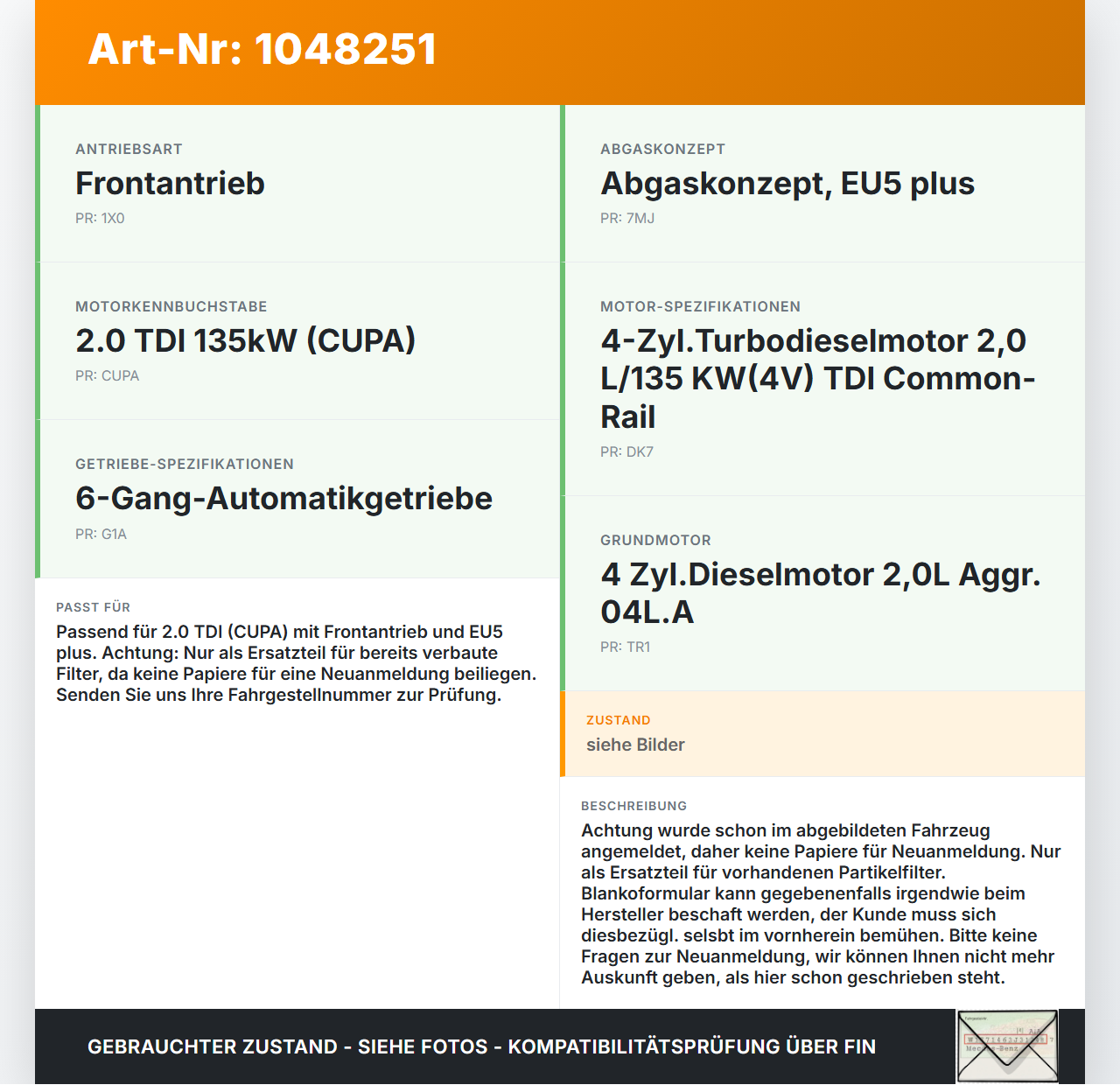 Skoda Octavia VRS III 5E 12-16 TDI 2,0 110KW Nachrüst Partikelfilter Rußpartikelfilter Dieselpartikelfilter DPF... Vorschau 3