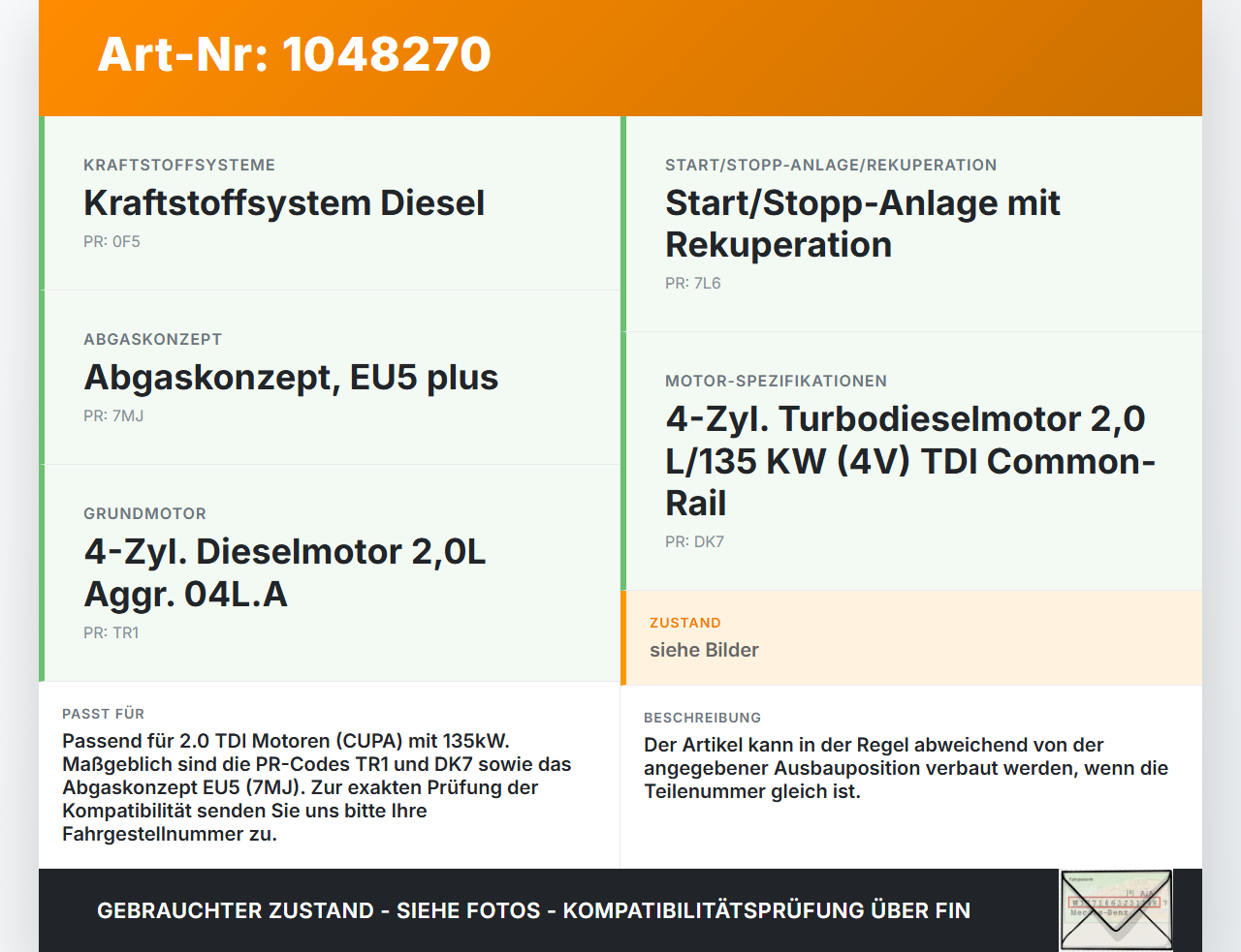 Skoda Octavia VRS III 5E 12-16 TDI 2,0 110KW Injektor Einspritzdüse Zyl.3 Skoda Octavia VRS III 5E 12-16 18.12.2014... Vorschau 3