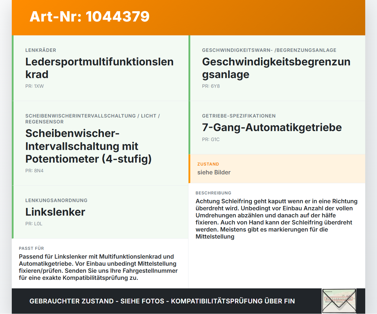 Audi A3 8V 8VS 16-20 Airbag Schleifring Wickelfeder Audi A3 8V 8VS 16-20 18.12.2019 5Q1953549 10136317-04 10285150... Vorschau 3