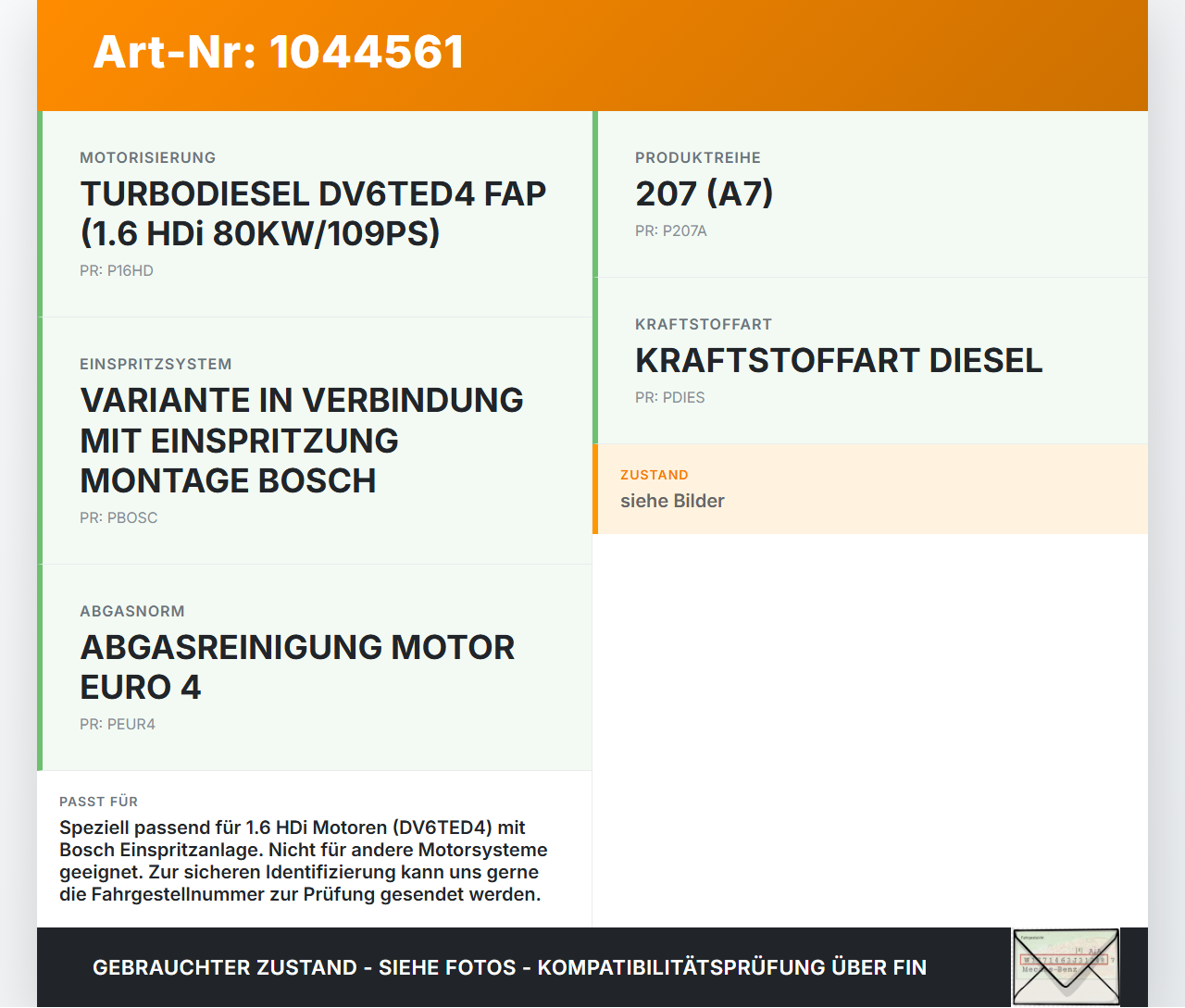 Peugeot 207 CC 07-09 HDi 1,6 80KW Hochdruck Leitung Kraftstoffleitung Peugeot 207 CC 07-09 30.09.2008 gebraucht Vorschau 3