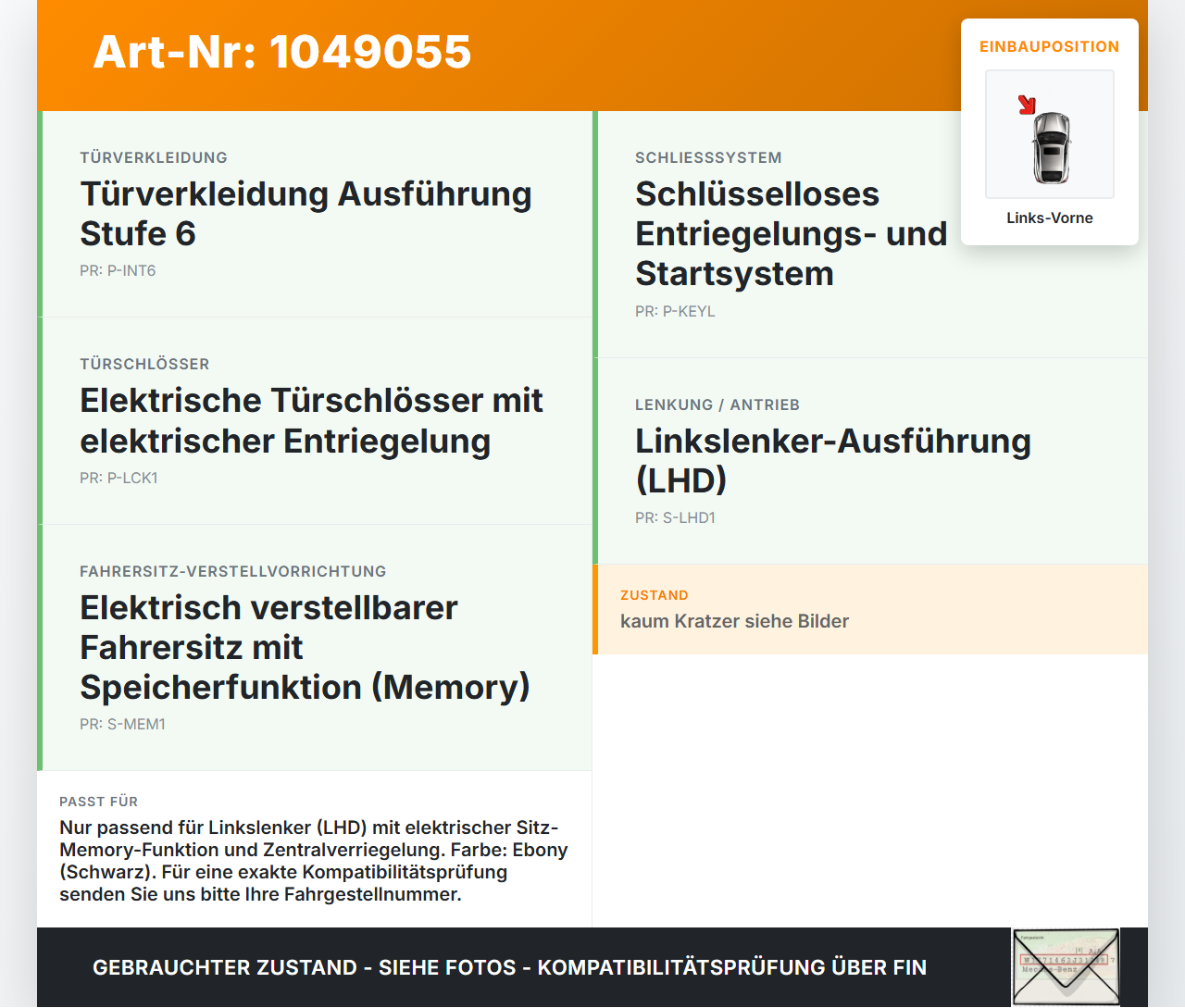 Ford S-Max II CK 15-19 Schalter Links Vorne für Sitzmemory und Zentralverriegelung Ford S-Max II CK 15-19... Vorschau 3