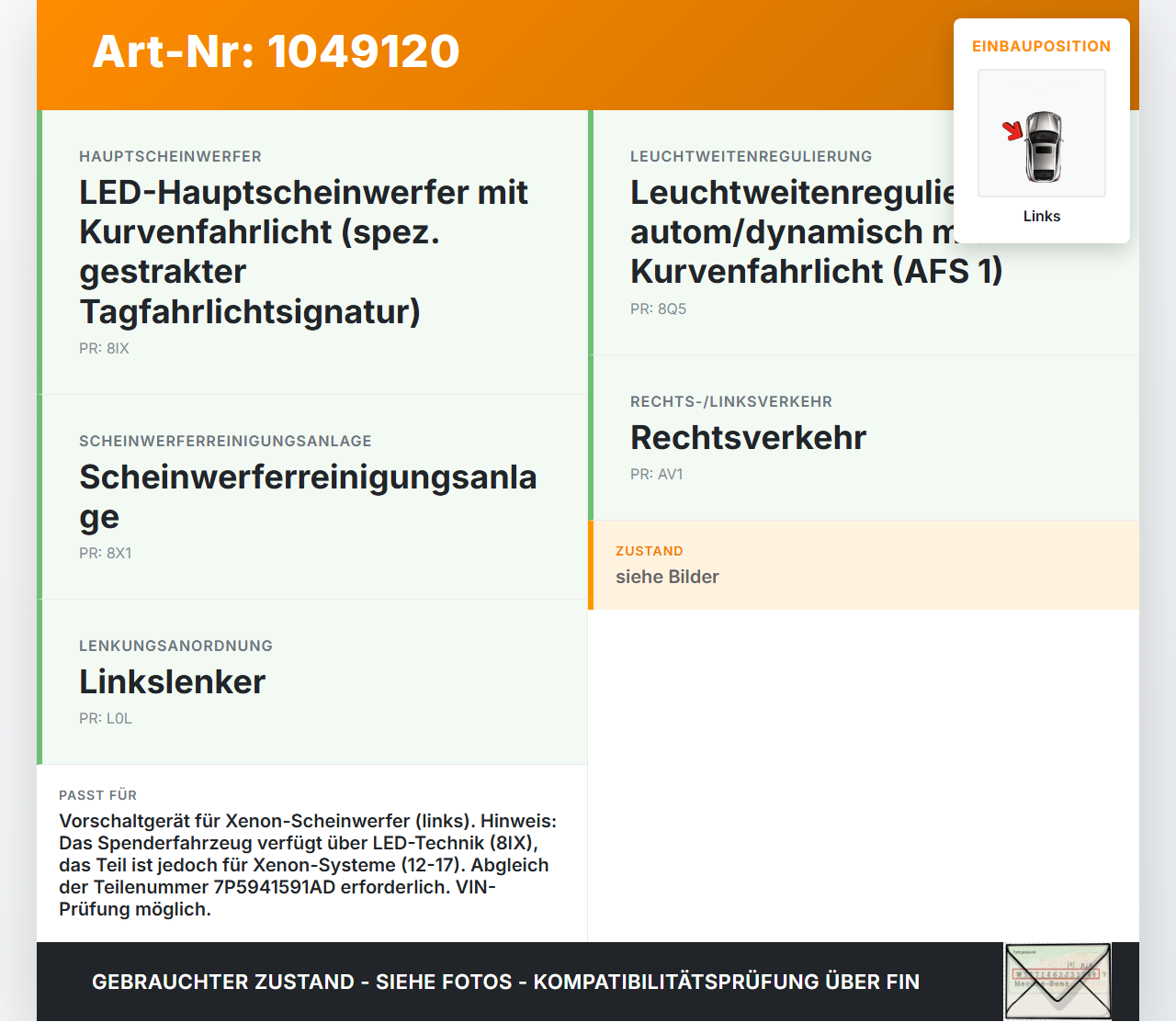 Skoda Octavia III 5E 12-17 Xenon Vorschaltgerät Steuergerät Links Skoda Octavia III 5E 12-17 04.12.2018 7P5941591AD... Vorschau 3