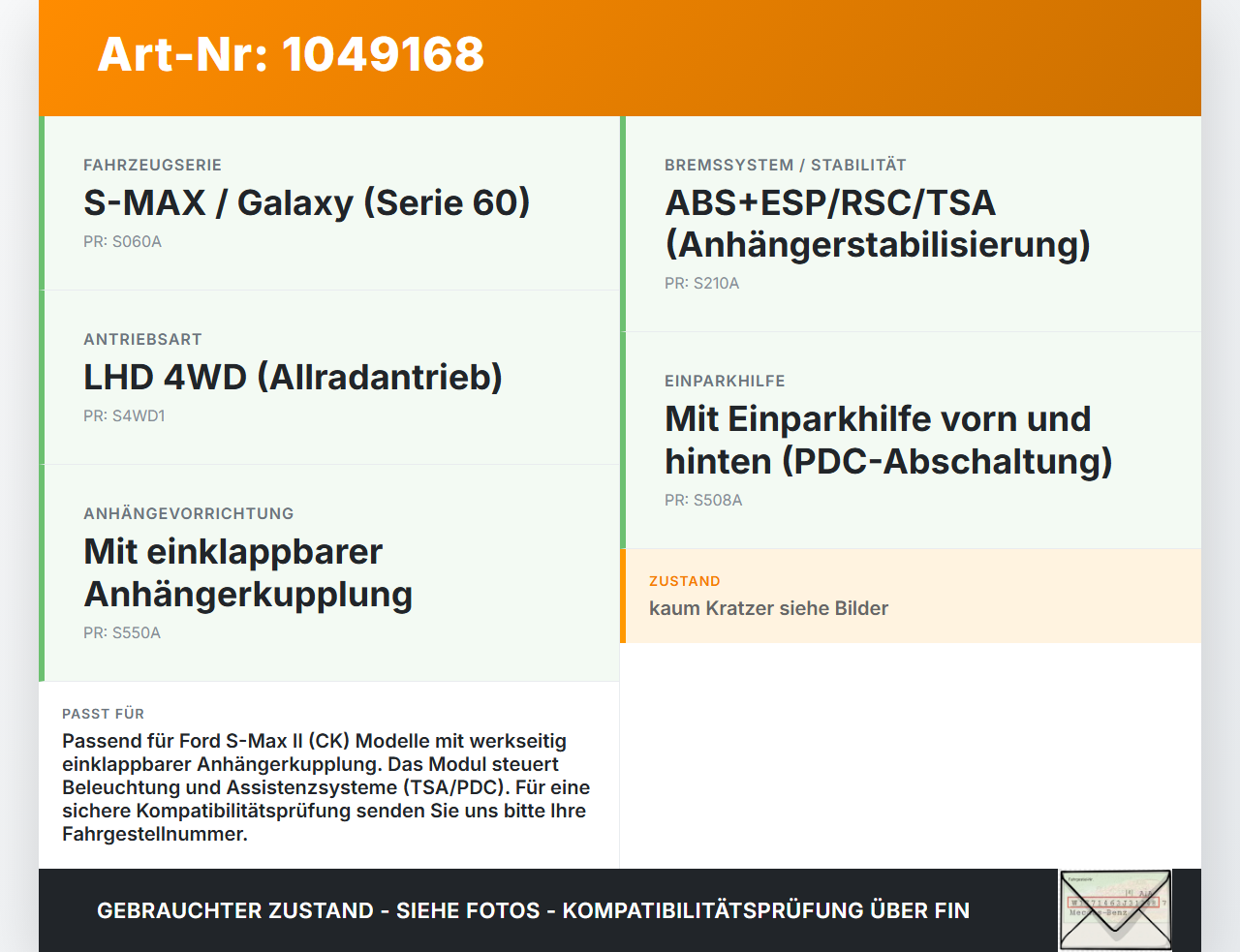 Ford S-Max II CK 15-19 Steuergerät ECU Modul SG für Anhängerkupplung Ford S-Max II CK 15-19 19.12.2015... Vorschau 3