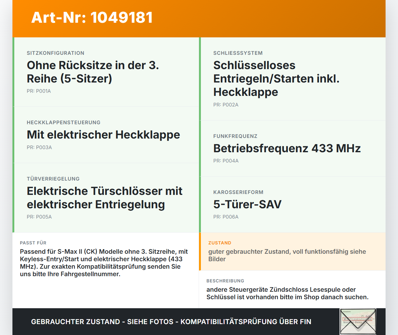 Ford S-Max II CK 15-19 Steuergerät für ZV Zentralverriegelung Ford S-Max II CK 15-19 19.12.2015 FG9T-14F042-AG... Vorschau 3