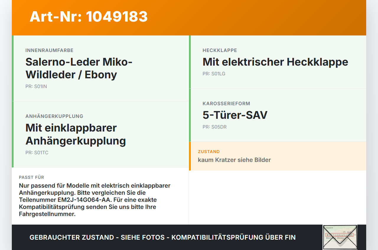 Ford S-Max II CK 15-19 Schalter Anhänger- Klappfunktion Ford S-Max II CK 15-19 19.12.2015 EM2J-14G064-AA gebraucht Vorschau 3