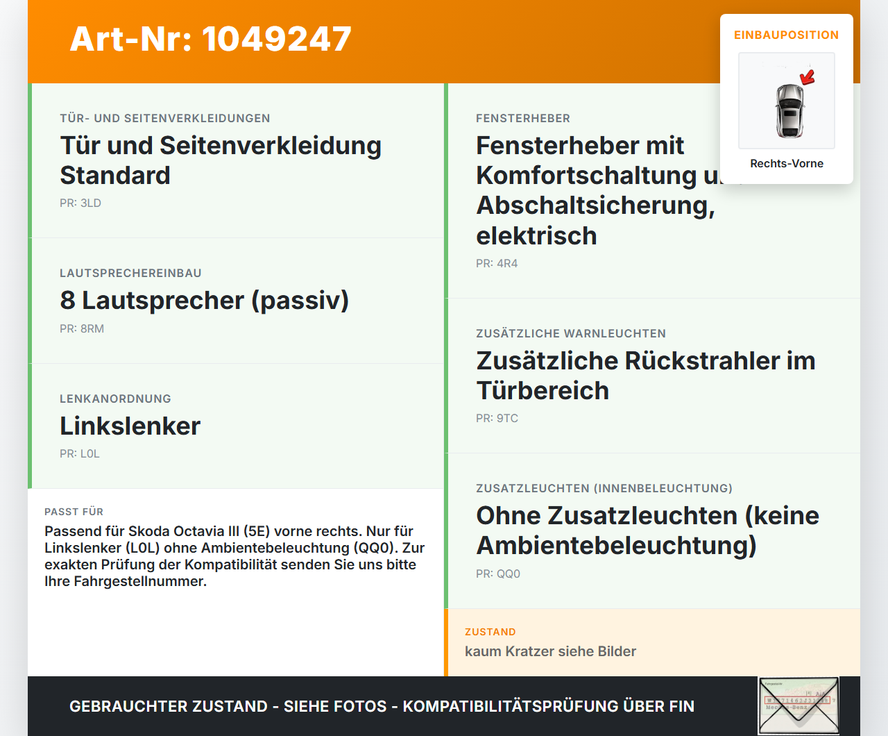 Skoda Octavia III 5E 12-17 Kombi Türverkleidung Türpappe Rechts Vorne Skoda Octavia III 5E 12-17 04.12.2018... Vorschau 3