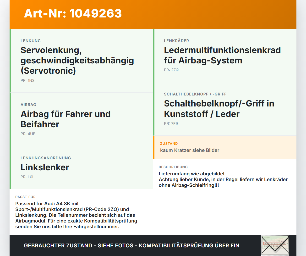 Audi A4 8K 07-11 Lenkrad Airbaglenkrad Sport Audi A4 8K 07-11 08.06.2009 8P0419091BG 8P0419091BG1YA 62002003B... Vorschau 3