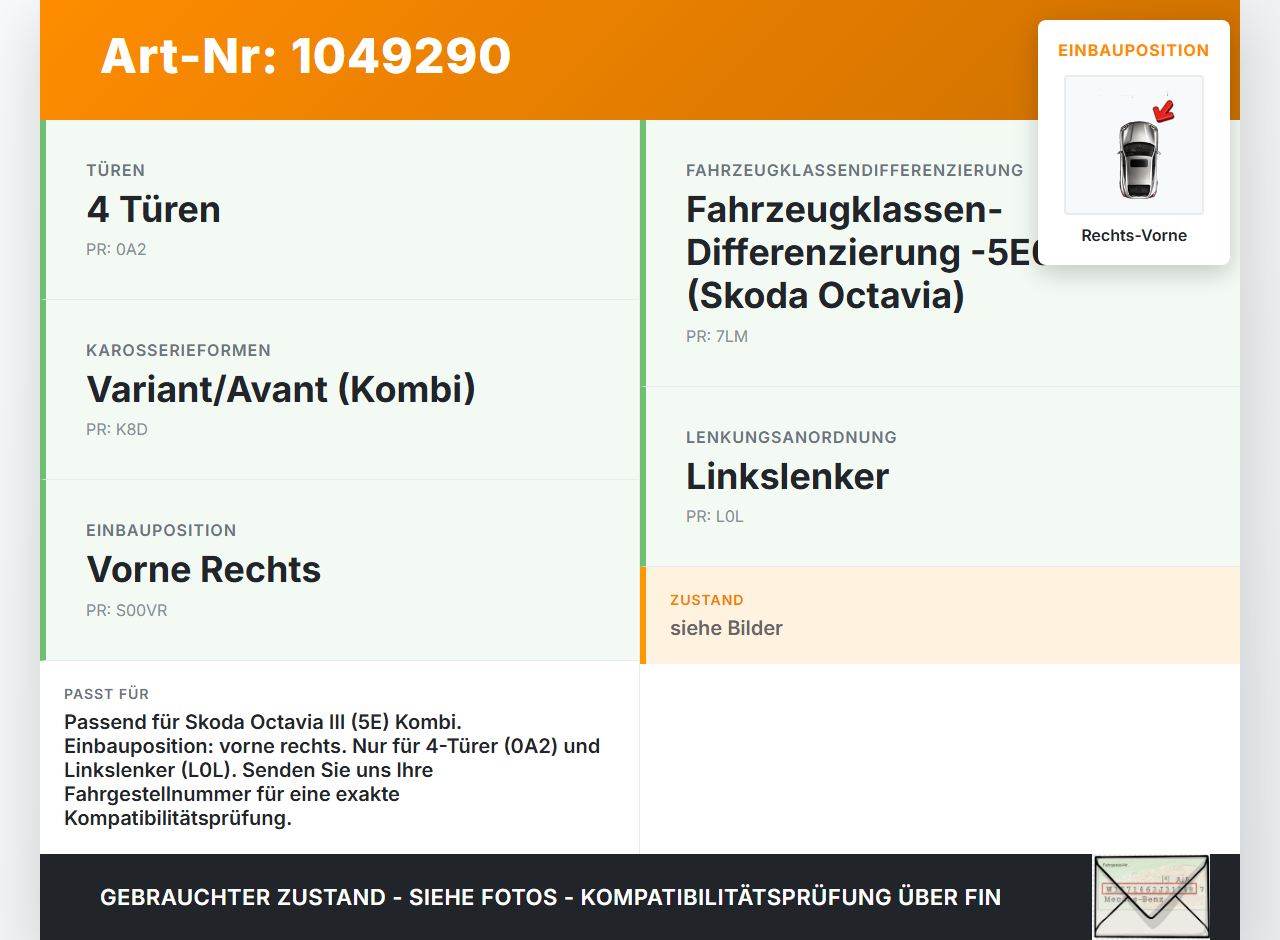 Skoda Octavia III 5E 12-17 Kombi Türfangband Türbremse Türanschlag Rechts Vorne Skoda Octavia III 5E 12-17... Vorschau 3