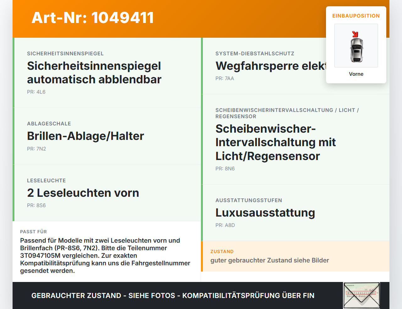 Skoda Octavia III 5E 12-17 Innenleuchte Innenraumleuchte Vorne Mitte Skoda Octavia III 5E 12-17 04.12.2018... Vorschau 3