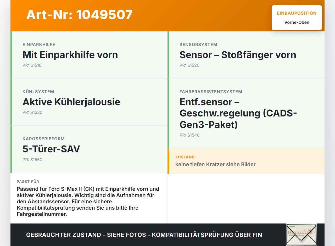 Ford S-Max II CK 15-19 Träger Pralldämpfer für Stoßstange Vorne Oben Ford S-Max II CK 15-19 19.12.2015... Vorschau 3