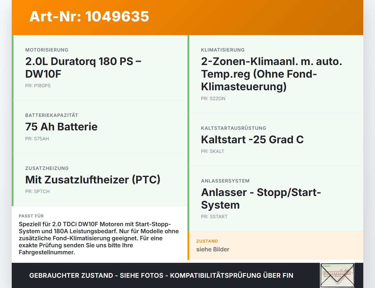 Ford S-Max II CK 15-19 TDCi 2,0 132KW Lichtmaschine Generator 180A 14V Ford S-Max II CK 15-19 19.12.2015... Vorschau 3