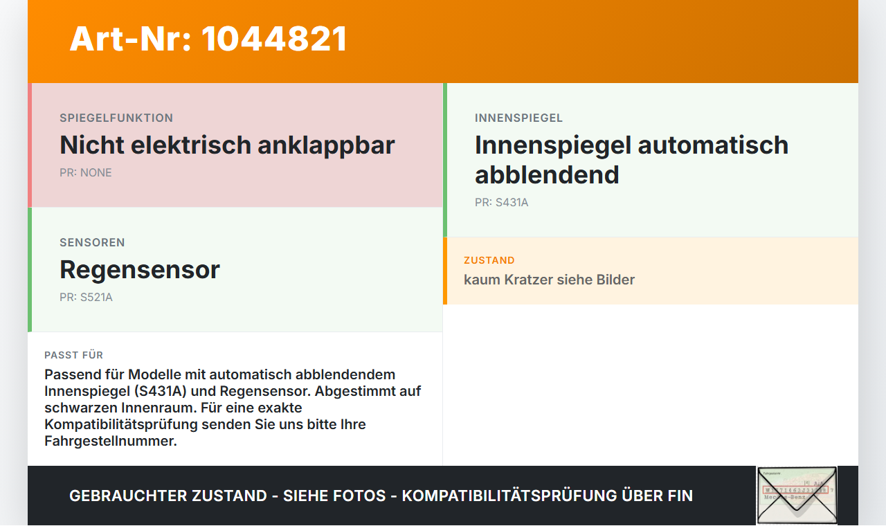 BMW E91 3er 320d 05-08 Innenspiegel Rückspiegel Spiegel Innen Elektrochrom BMW E91 3er 320d 05-08 02.02.2007... Vorschau 3
