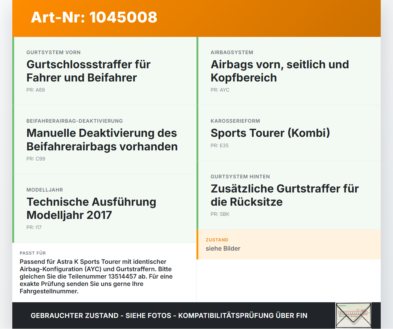 Opel Astra K B16 15-19 Airbag Steuergerät Airbagsteuergerät Opel Astra K B16 15-19 07.06.2017 13514457... Vorschau 3