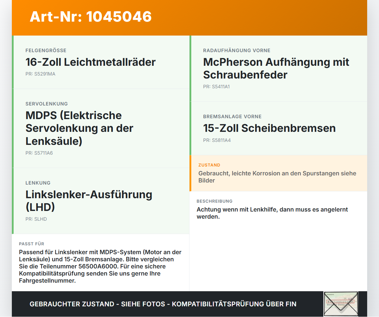 Kia Ceed JD 12-15 Lenkgetriebe ohne Servo Kia Ceed JD 12-15 03.05.2013 56500A6000 GDeLD112D0009 gebraucht Vorschau 3