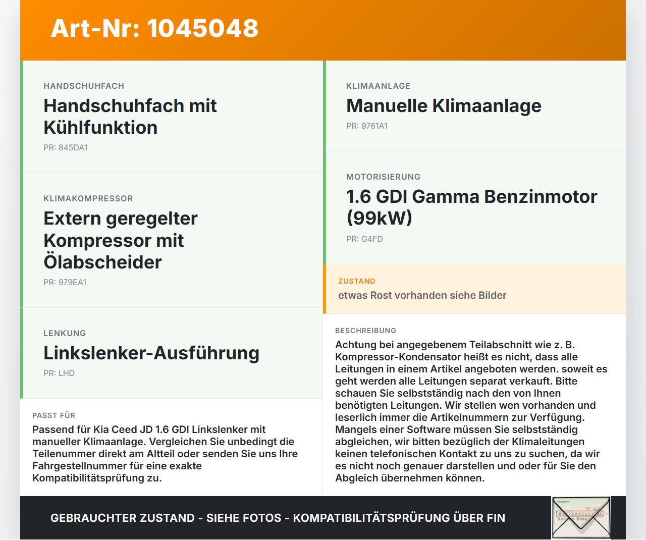 Kia Ceed JD 12-15 1,6 99KW Klimaschlauch Klimaleitung Kia Ceed JD 12-15 03.05.2013 gebraucht Vorschau 3